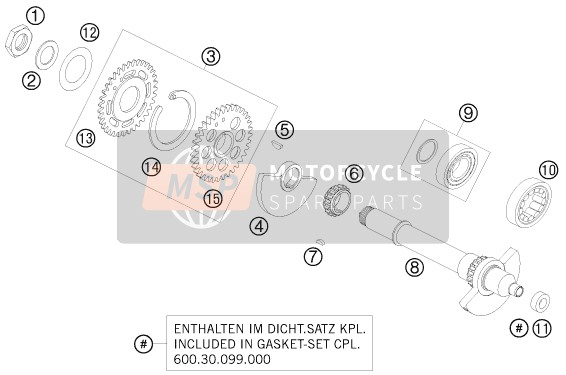 KTM 990 SUPER DUKE OLIVE-ME. AU, GB 2010 Balancer Shaft for a 2010 KTM 990 SUPER DUKE OLIVE-ME. AU, GB