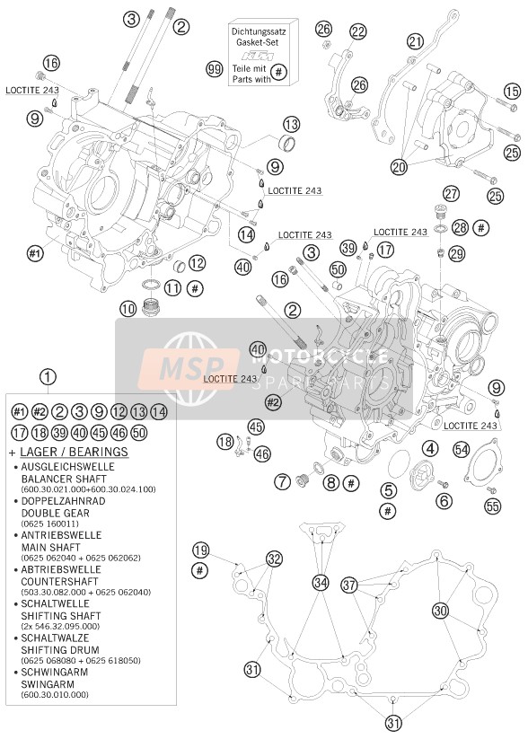 KTM 990 SUPER DUKE OLIVE-ME. Europe 2010 Engine Case for a 2010 KTM 990 SUPER DUKE OLIVE-ME. Europe