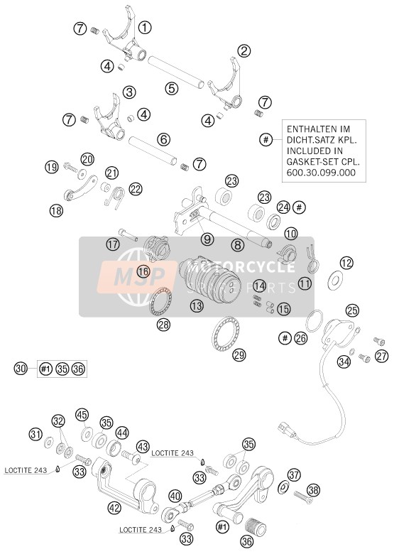 KTM 990 SUPER DUKE OLIVE-ME. Europe 2010 Shifting Mechanism for a 2010 KTM 990 SUPER DUKE OLIVE-ME. Europe