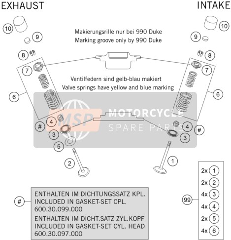 KTM 990 SUPER DUKE ORANGE France 2007 Valve Drive for a 2007 KTM 990 SUPER DUKE ORANGE France