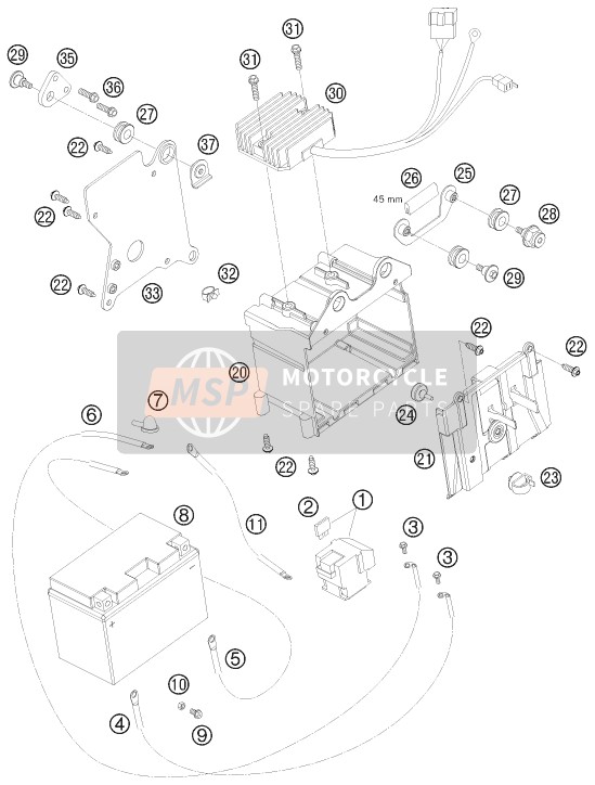 KTM 990 SUPER DUKE R USA 2008 Battery for a 2008 KTM 990 SUPER DUKE R USA