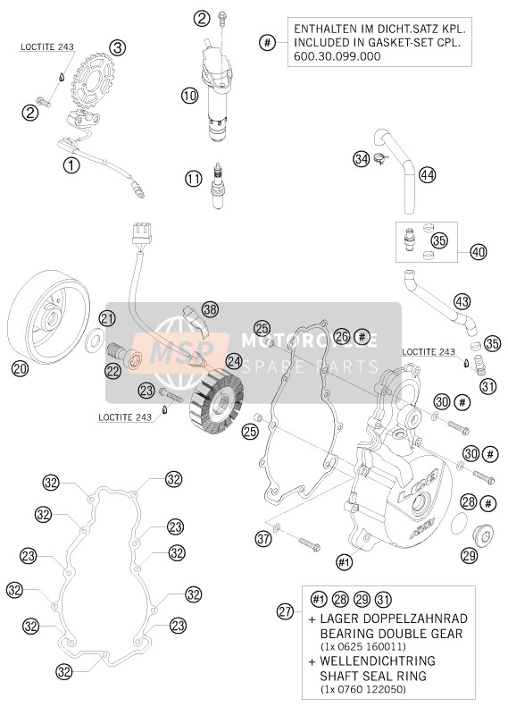 KTM 990 SUPER DUKE R AU, GB 2008 Ignition System for a 2008 KTM 990 SUPER DUKE R AU, GB