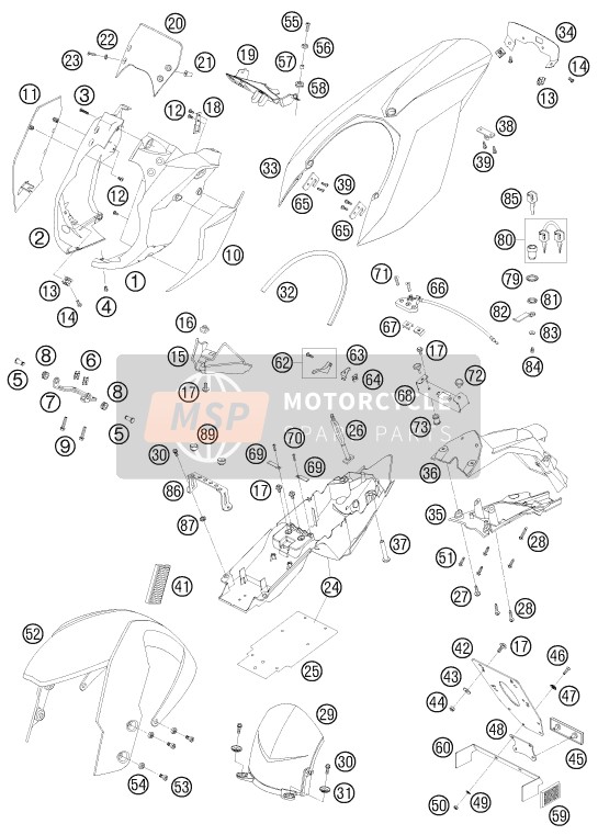 6110800400020B, Maskenspoiler Rechts Weiss, KTM, 0