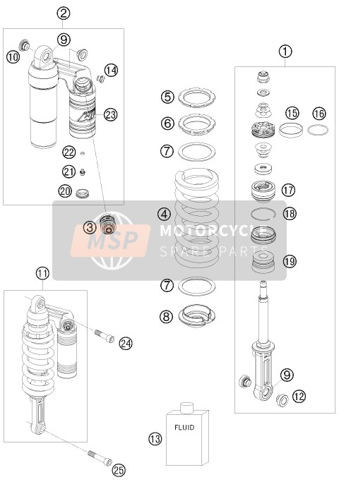 KTM 990 SUPER DUKE R France 2009 Shock Absorber for a 2009 KTM 990 SUPER DUKE R France