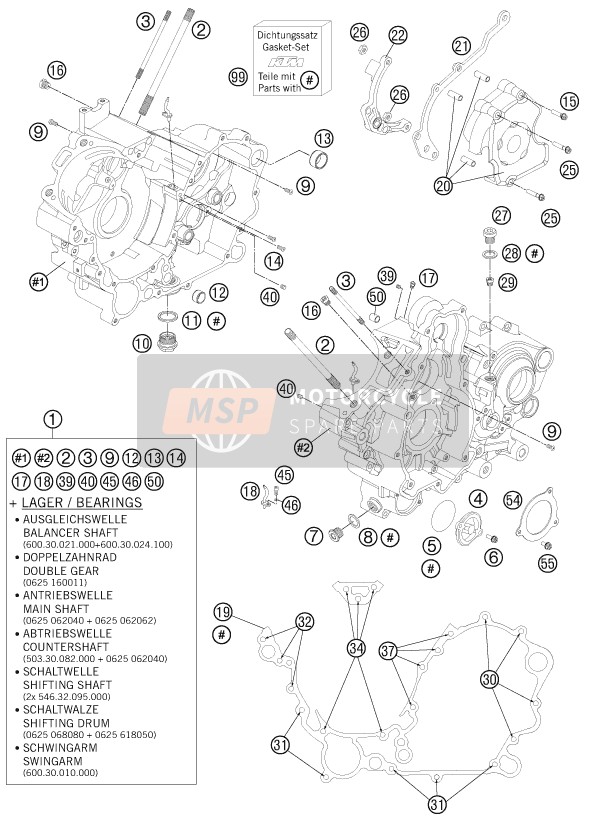 KTM 990 SUPER DUKE R Europe 2012 Boîtier moteur pour un 2012 KTM 990 SUPER DUKE R Europe