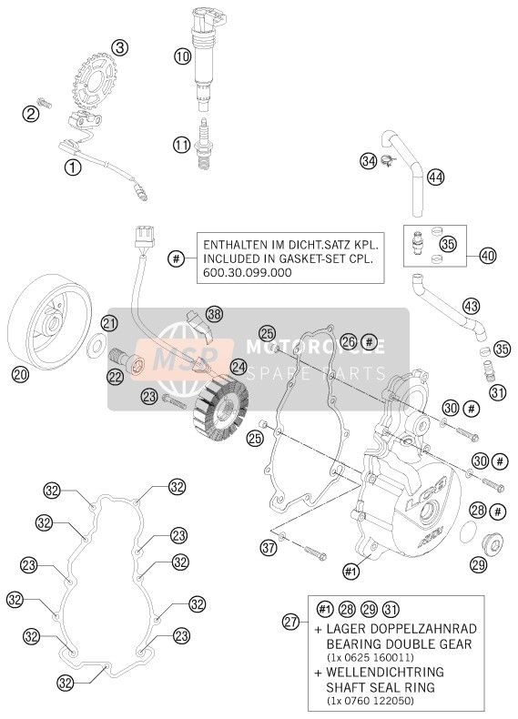 KTM 990 SUPER DUKE R AU, GB 2012 Sistema de encendido para un 2012 KTM 990 SUPER DUKE R AU, GB