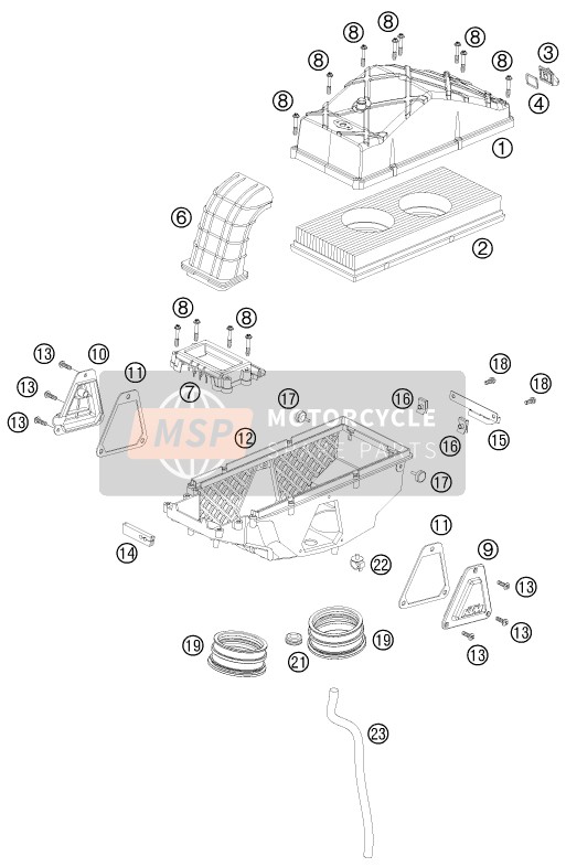 KTM 990 SUPER DUKE R AU, GB 2013 Air Filter for a 2013 KTM 990 SUPER DUKE R AU, GB