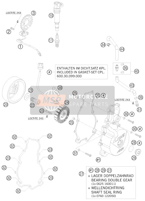 KTM 990 SUPER DUKE WHITE Europe 2008 Ignition System for a 2008 KTM 990 SUPER DUKE WHITE Europe