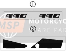 KTM 990 SUPERDUKE BLACK AU, GB 2005 Autocollant pour un 2005 KTM 990 SUPERDUKE BLACK AU, GB