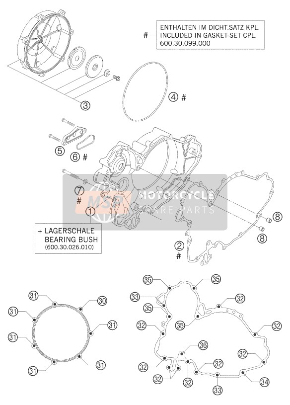 KTM 990 SUPERDUKE BLACK AU, GB 2006 Clutch Cover for a 2006 KTM 990 SUPERDUKE BLACK AU, GB