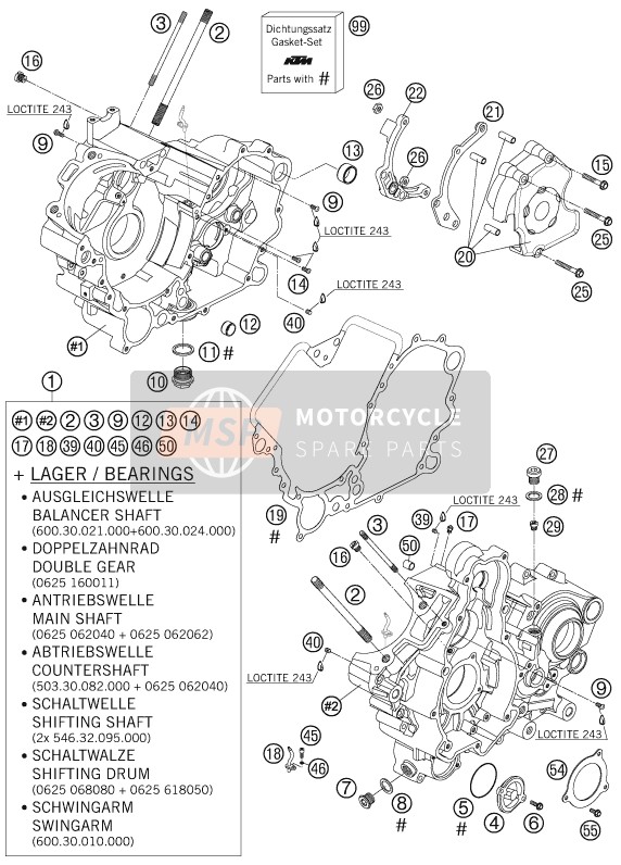 KTM 990 SUPERDUKE ORANGE AU, GB 2005 Engine Case for a 2005 KTM 990 SUPERDUKE ORANGE AU, GB