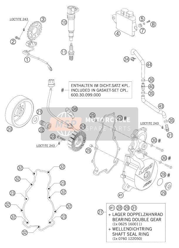 KTM 990 SUPERDUKE ORANGE AU, GB 2005 Ignition System for a 2005 KTM 990 SUPERDUKE ORANGE AU, GB
