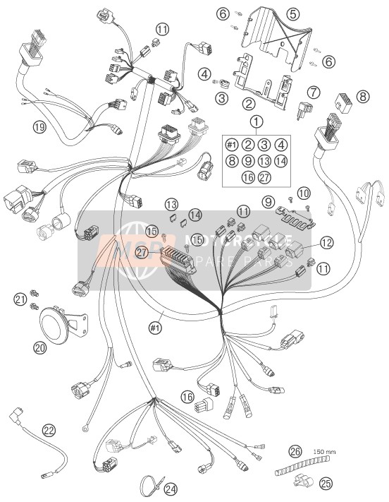 KTM 990 SUPERDUKE ORANGE Japan 2006 Wiring Harness for a 2006 KTM 990 SUPERDUKE ORANGE Japan