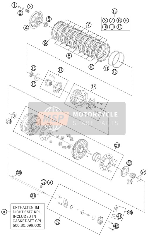 KTM 990 SUPERM. T BLACK ABS AU, GB 2012 Clutch for a 2012 KTM 990 SUPERM. T BLACK ABS AU, GB