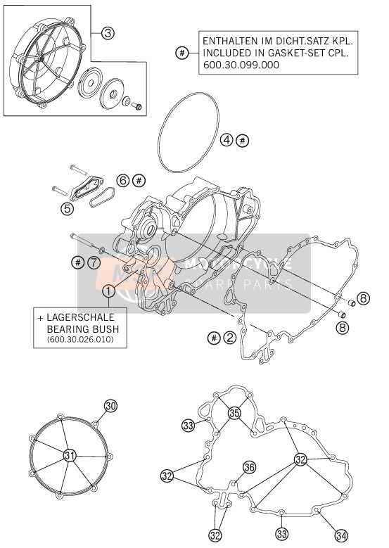 KTM 990 SUPERM. T BLACK ABS AU, GB 2012 Tapa del embrague para un 2012 KTM 990 SUPERM. T BLACK ABS AU, GB