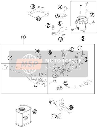 KTM 990 SUPERM. T ORANGE ABS AU, GB 2011 Front Brake Control for a 2011 KTM 990 SUPERM. T ORANGE ABS AU, GB