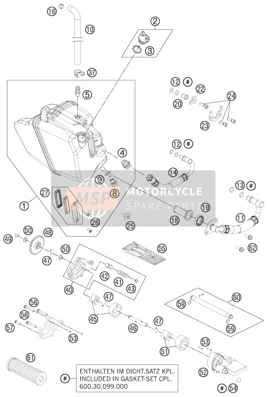 KTM 990 SUPERM. T ORANGE ABS AU, GB 2011 Lubricating System for a 2011 KTM 990 SUPERM. T ORANGE ABS AU, GB