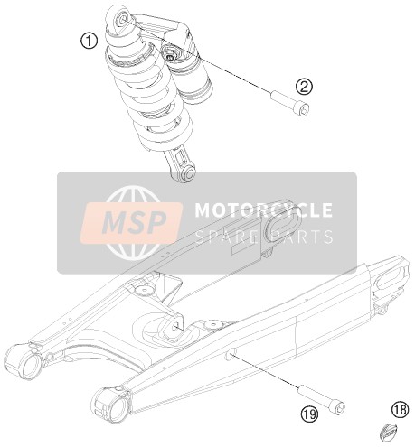 KTM 990 SUPERM. T WHITE ABS Europe 2011 Shock Absorber for a 2011 KTM 990 SUPERM. T WHITE ABS Europe