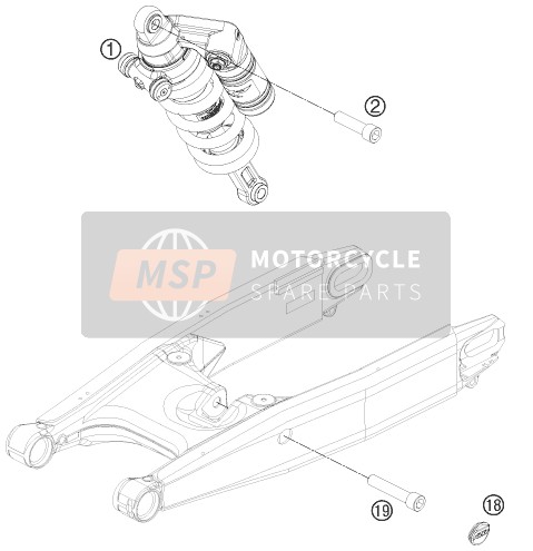 KTM 990 SUPERM. T WHITE ABS Europe 2012 Shock Absorber for a 2012 KTM 990 SUPERM. T WHITE ABS Europe