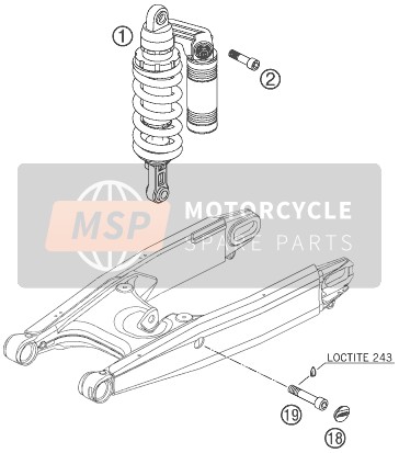 KTM 990 SUPERMOTO BLACK France 2008 Shock Absorber for a 2008 KTM 990 SUPERMOTO BLACK France