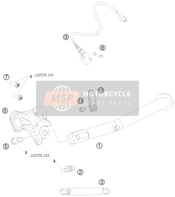 62603026000, Side Stand Bracket, KTM, 1