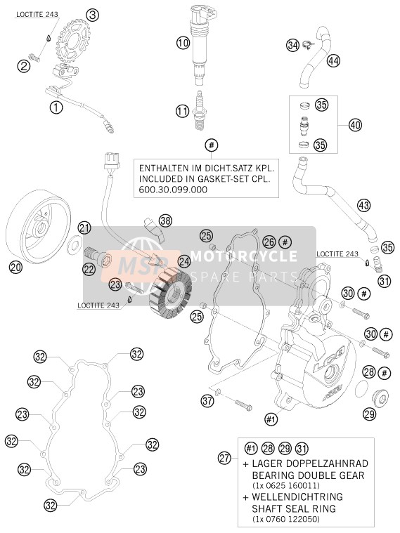 KTM 990 SUPERMOTO R AU, GB 2009 Système de mise à feu pour un 2009 KTM 990 SUPERMOTO R AU, GB