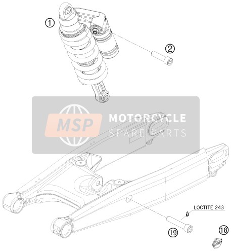 KTM 990 SUPERMOTO R Europe 2009 Shock Absorber for a 2009 KTM 990 SUPERMOTO R Europe