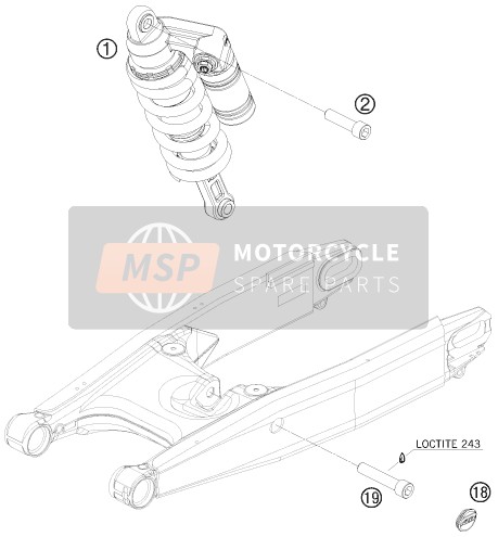 KTM 990 SUPERMOTO R France 2009 Stoßdämpfer für ein 2009 KTM 990 SUPERMOTO R France