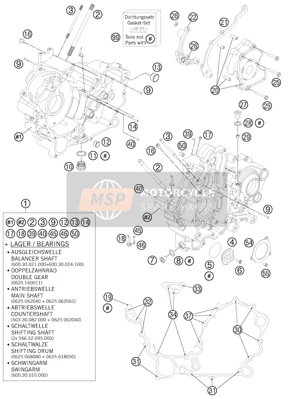 KTM 990 SUPERMOTO R AU, GB 2011 MOTORGEHÄUSE für ein 2011 KTM 990 SUPERMOTO R AU, GB