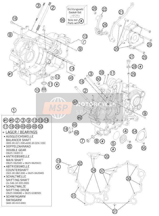 KTM 990 SUPERMOTO R France 2011 MOTORGEHÄUSE für ein 2011 KTM 990 SUPERMOTO R France