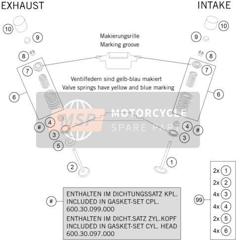 KTM 990 SUPERMOTO R Europe 2011 Valve Drive for a 2011 KTM 990 SUPERMOTO R Europe