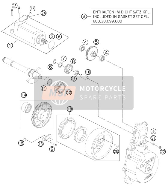 KTM 990 SUPERMOTO R AU, GB 2012 Electric Starter for a 2012 KTM 990 SUPERMOTO R AU, GB