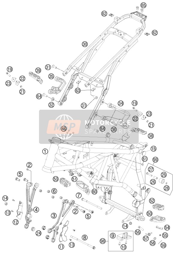 KTM 990 SUPERMOTO R France 2012 Frame for a 2012 KTM 990 SUPERMOTO R France