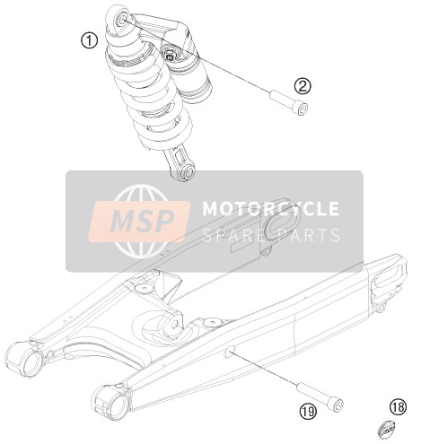 KTM 990 SUPERMOTO R Europe 2012 Shock Absorber for a 2012 KTM 990 SUPERMOTO R Europe