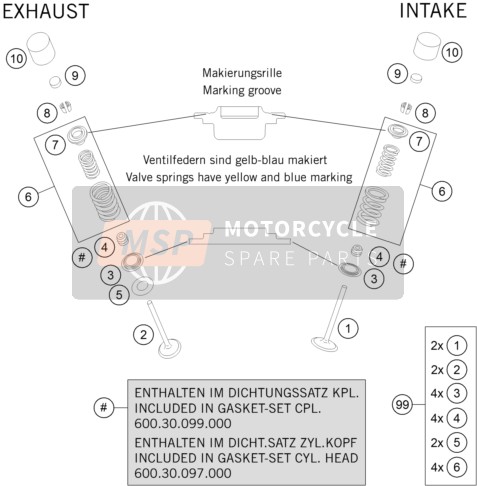 KTM 990 SUPERMOTO R France 2012 Valve Drive for a 2012 KTM 990 SUPERMOTO R France