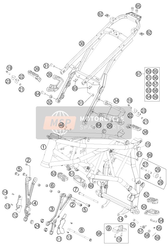 KTM 990 SUPERMOTO R ABS France 2013 Frame for a 2013 KTM 990 SUPERMOTO R ABS France