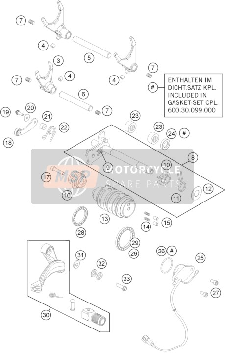 KTM 990 SUPERMOTO R ABS Australia 2013 Mécanisme de changement de vitesse pour un 2013 KTM 990 SUPERMOTO R ABS Australia