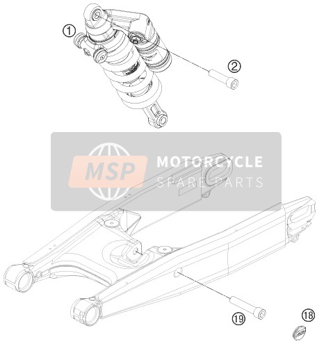 KTM 990 SUPERMOTO T BLACK ABS USA 2013 Ammortizzatore per un 2013 KTM 990 SUPERMOTO T BLACK ABS USA