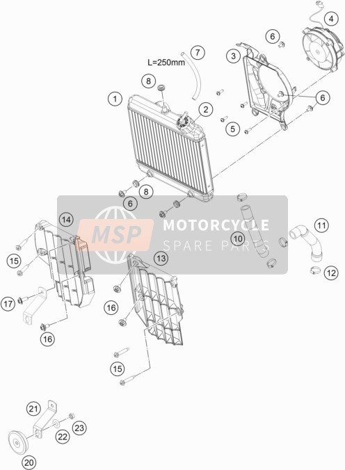 KTM Freeride 250 F Europe 2018 Cooling System for a 2018 KTM Freeride 250 F Europe