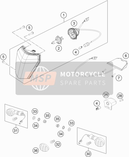 KTM Freeride 250 F Europe 2018 BELEUCHTUNGSSYSTEM für ein 2018 KTM Freeride 250 F Europe