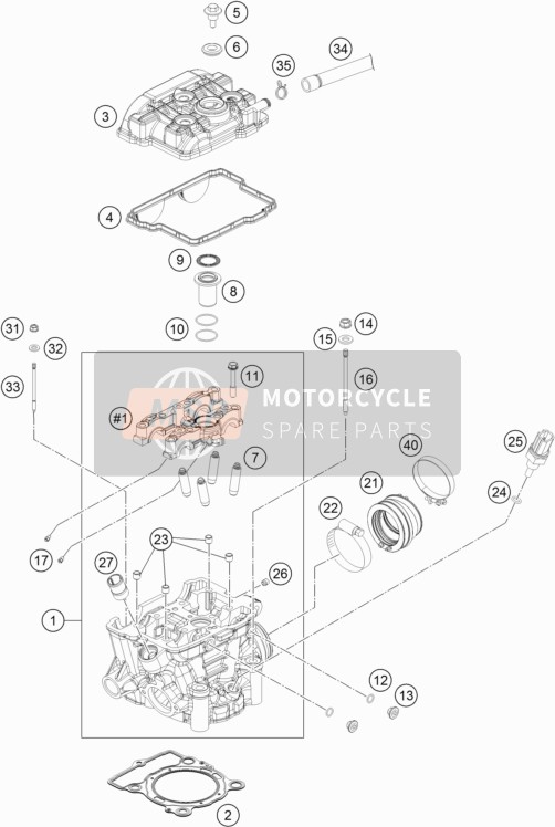 KTM Freeride 250 F Europe 2019 Cabeza de cilindro para un 2019 KTM Freeride 250 F Europe