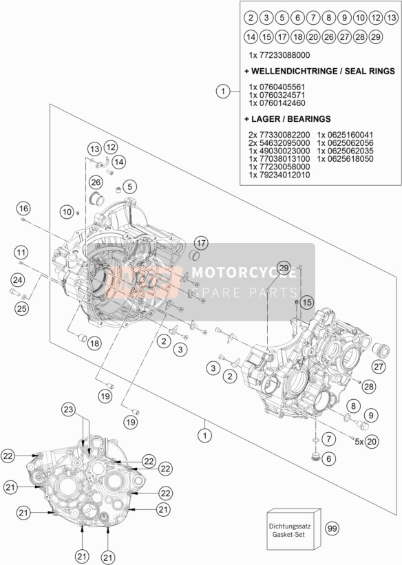 KTM Freeride 250 F Europe 2019 Motorbehuizing voor een 2019 KTM Freeride 250 F Europe