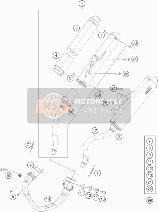 KTM Freeride 250 F  2020 Sistema de escape para un 2020 KTM Freeride 250 F 