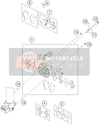 KTM Freeride 250 F  2020 Bremssattel vorne für ein 2020 KTM Freeride 250 F 