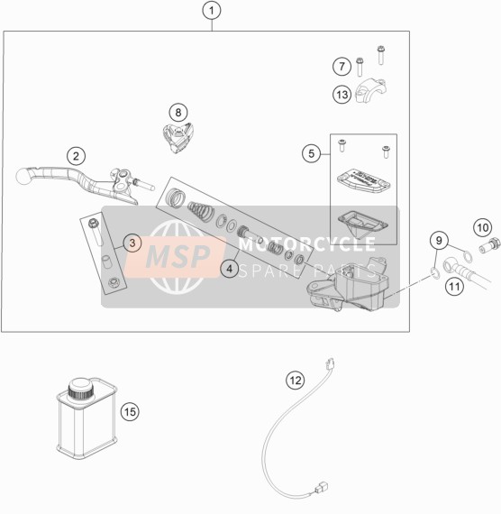 KTM Freeride 250 F  2020 Commande de frein avant pour un 2020 KTM Freeride 250 F 