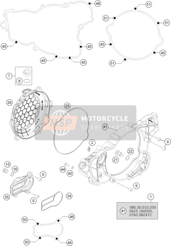 KTM FREERIDE 250 R Australia 2014 Koppelingsdeksel voor een 2014 KTM FREERIDE 250 R Australia