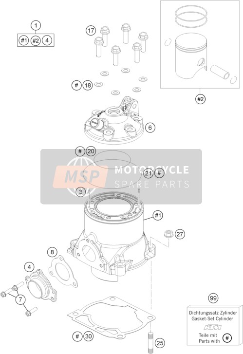 KTM FREERIDE 250 R Australia 2014 Zylinder - Zylinderkopf für ein 2014 KTM FREERIDE 250 R Australia