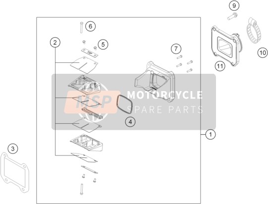 KTM FREERIDE 250 R Europe 2014 Boîtier de valve Reed pour un 2014 KTM FREERIDE 250 R Europe