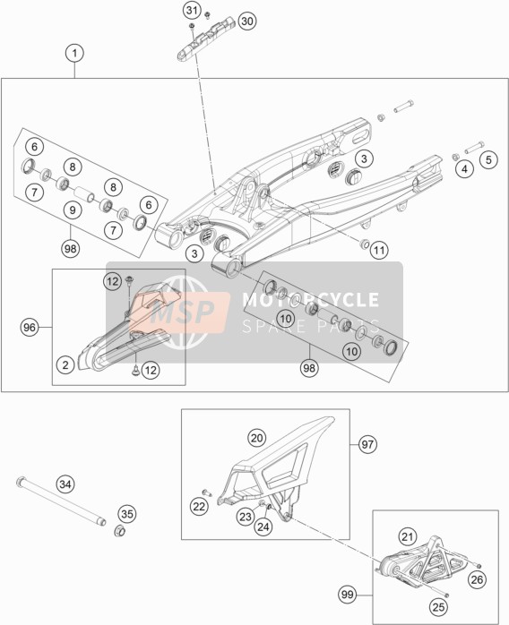 KTM FREERIDE 250 R Australia 2014 Swing Arm for a 2014 KTM FREERIDE 250 R Australia