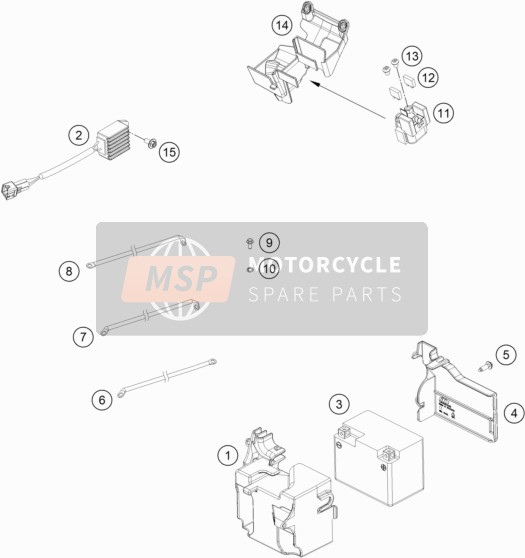 KTM FREERIDE 250 R USA 2015 Battery for a 2015 KTM FREERIDE 250 R USA